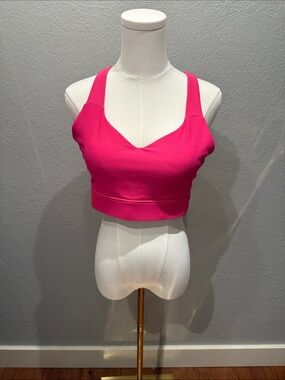 Salt Project Hot Pink Ribbed Crop Bralette